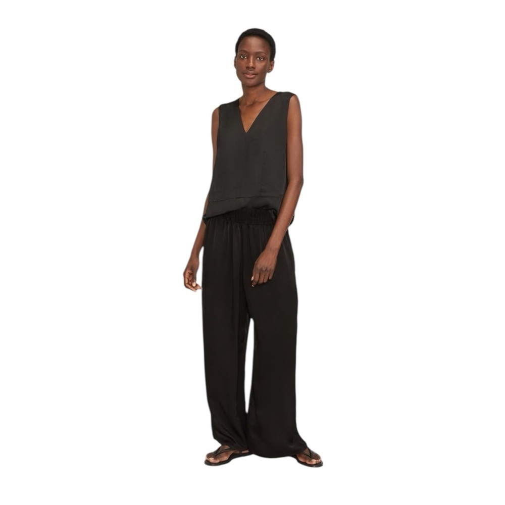 Everlane The Satin Pull-On Pant w/ Pockets. Black Size XS #1638